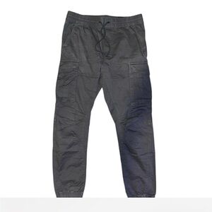 Grey H&M cargo joggers cuffed bottoms